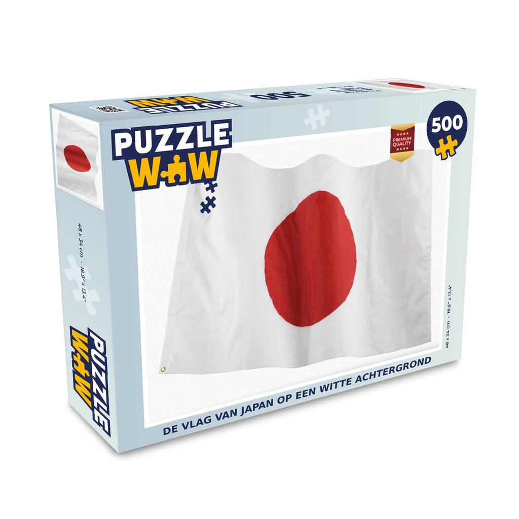 MuchoWow Puzzle 500 Teile Die Flagge von Japan auf weißem Hintergrund - 500 Teile - Kinder - Selberbauen - Puzzlespiele