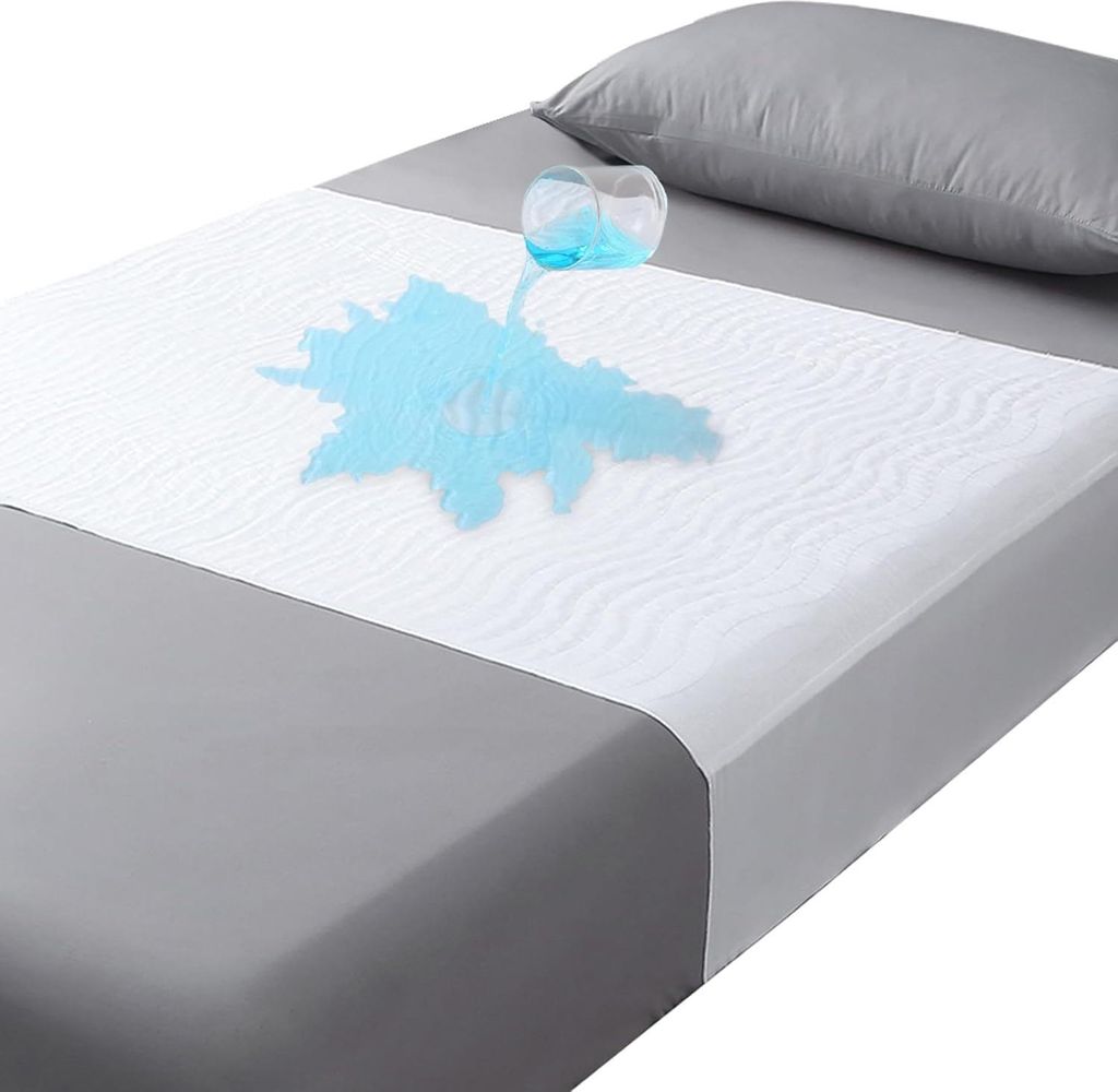 Beedsooth Waschbare Bettunterlagen 85x90 mit Flügeln Saugfähige Schutzpolster Wiederverwendbare Bettunterlage Wasserdicht Matratzenauflage