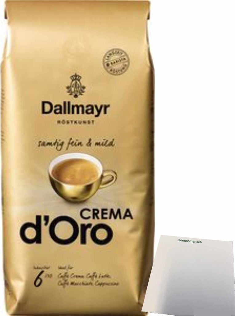 Kaffeebohnen Dallmayr Crema d ́Oro ganze Bohnen (1kg Packung) + usy Block