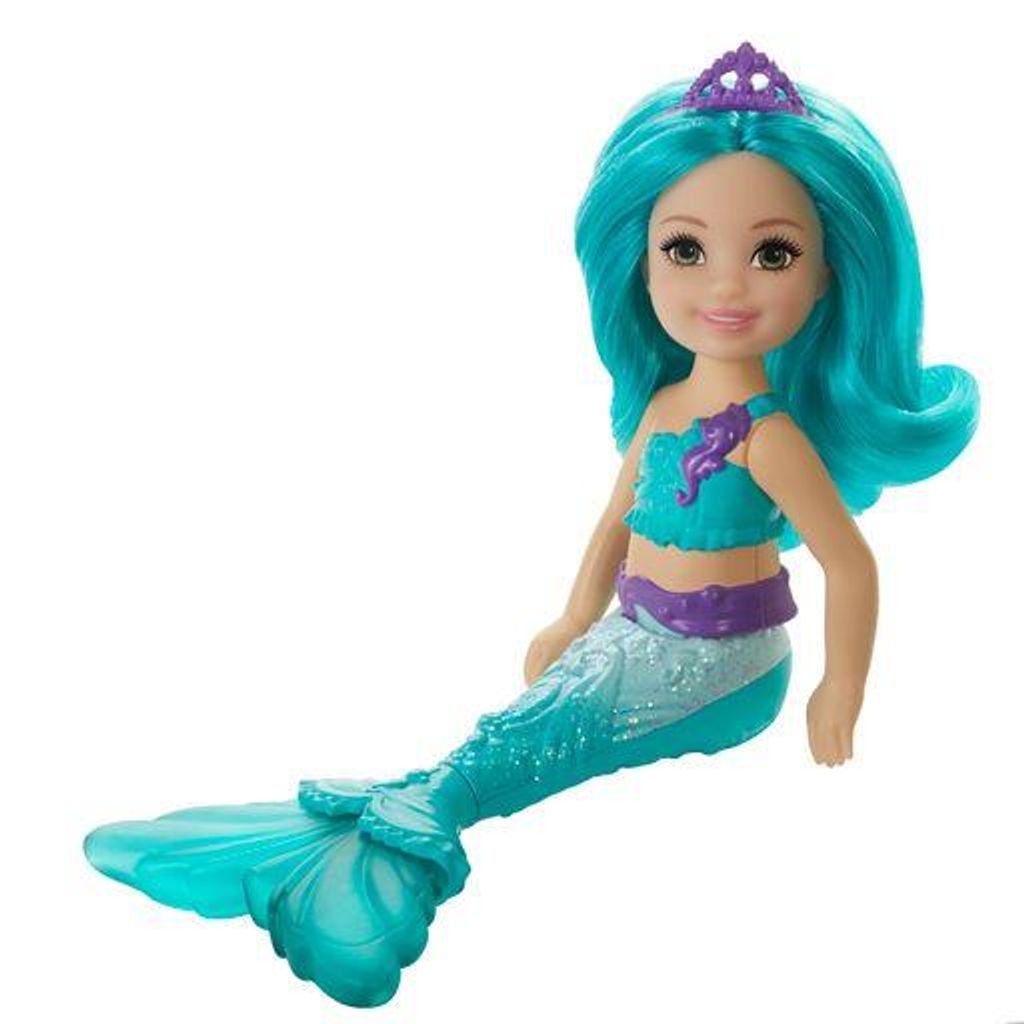 Mattel GJJ85, GJJ89 - Barbie Chelsea Meerjungfrau Puppe (türkis)