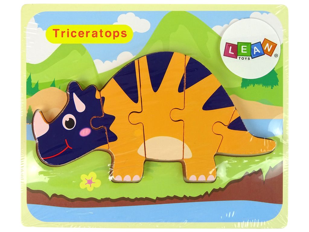Lean Toys Holzpuzzle Dinosaurier Triceratops Ankylosaurus Produktbild 