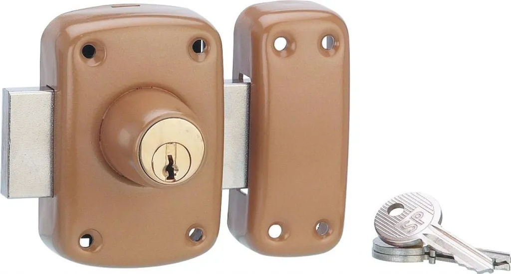Verrou bronze 3020 cylindre Ø23x40mm pour porte vitrée avec 3 clés SP