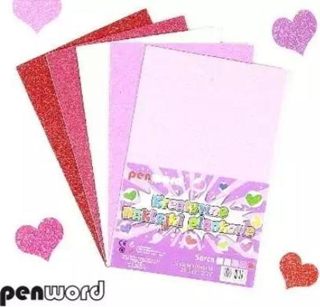 Naklejki piankowe serca 20,3x31,20cm 5szt