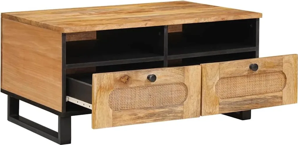 Tavolino Basso vidaXL Legno Mango Artisan Oak 80x54cm per Salotto