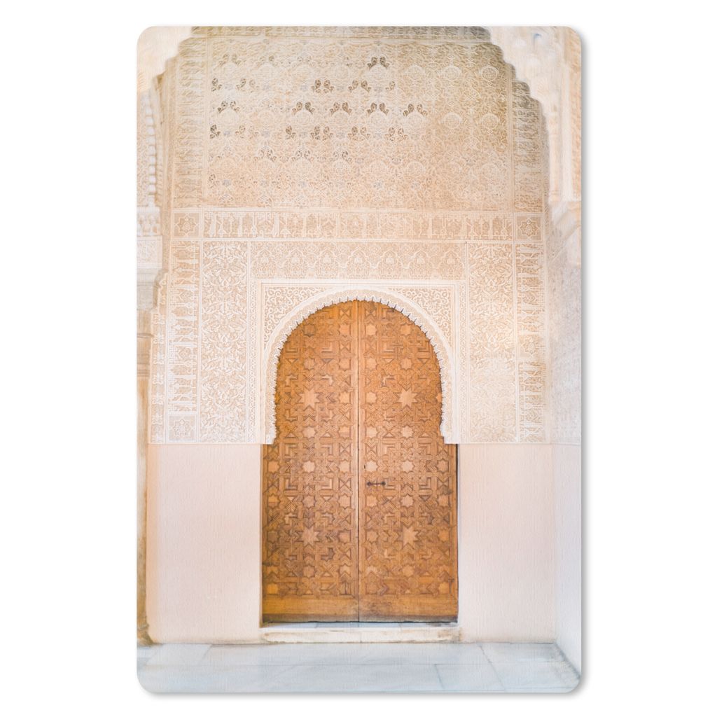 MuchoWow Mauspad Mousepad Architektur - Tür - Holz - Stein 18x27 cm - Mousepads - Maus Mat - Pad - Mausunterlage