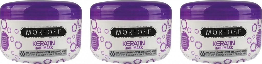 Morfose Keratin Haarmaske, 500 ml, 3 Stück, stärkend, Produktbild 
