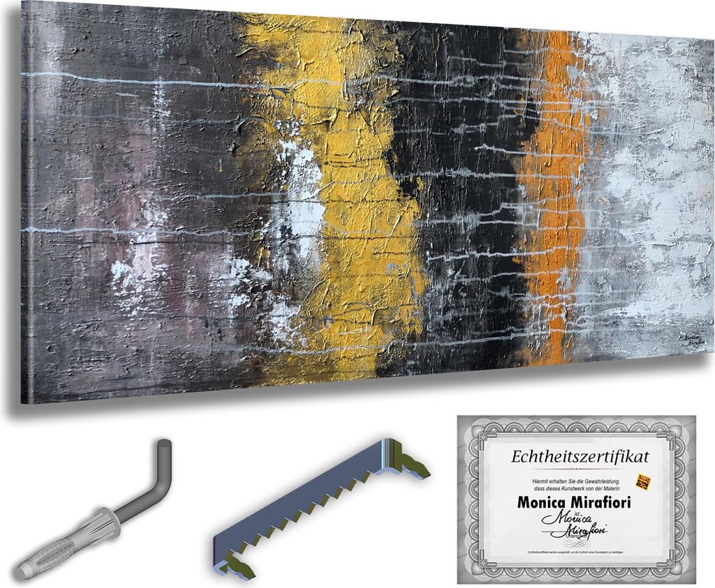 Monica Mirafiori I 100% HANDGEMALT I Gemälde "Electrical Storm" 120x60cm | Gemälde Handgemalt | Acrylgemälde | Sehr Großes Acrylbild I Moderne ...