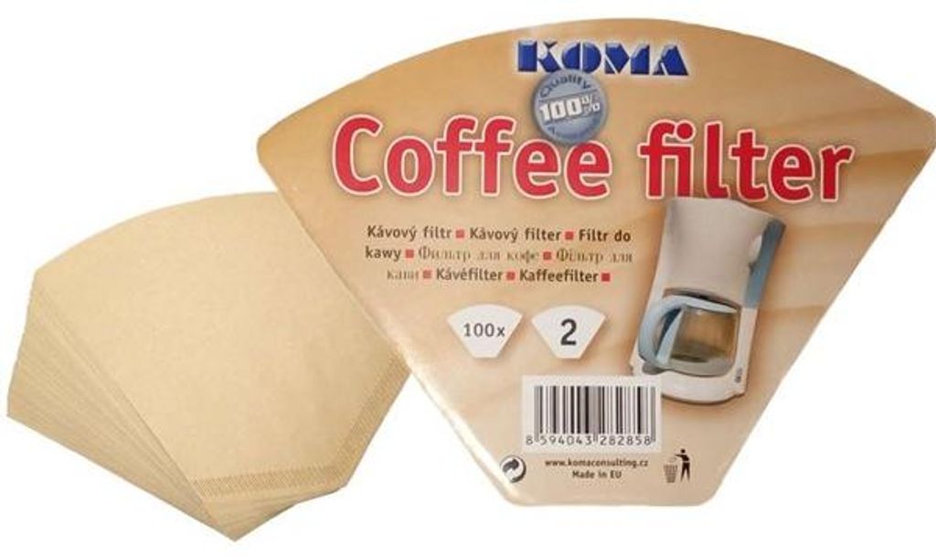 KOMA KF02 - Filtr do kawy nr 2 - 100 sztuk w opakowaniu Zdjęcie produktu 