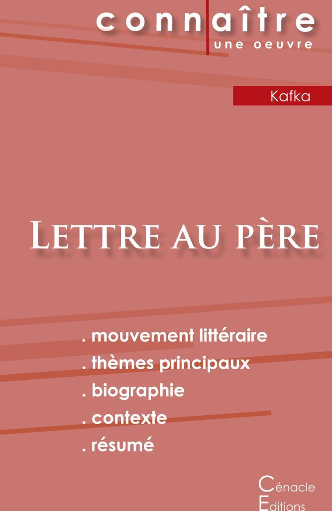 Fiche de lecture Lettre au père de Kafka (Analyse littéraire de référence et résumé complet)