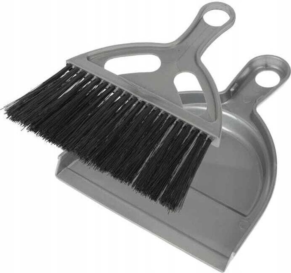 Besen mit Kehrschaufel silber klein Set Besen + Schaufel