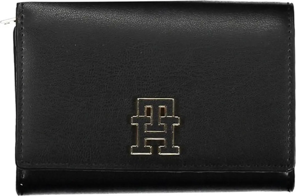 Portefeuille Tommy Hilfiger AW0AW1488 en cuir noir chic pour femme