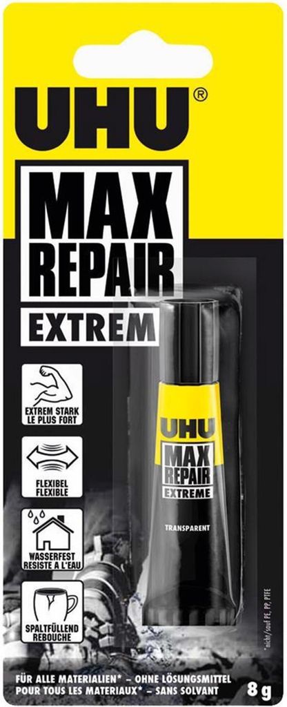 UHU Universal-Klebstoff MAX REPAIR Extreme, 8 g Tube Produktbild 