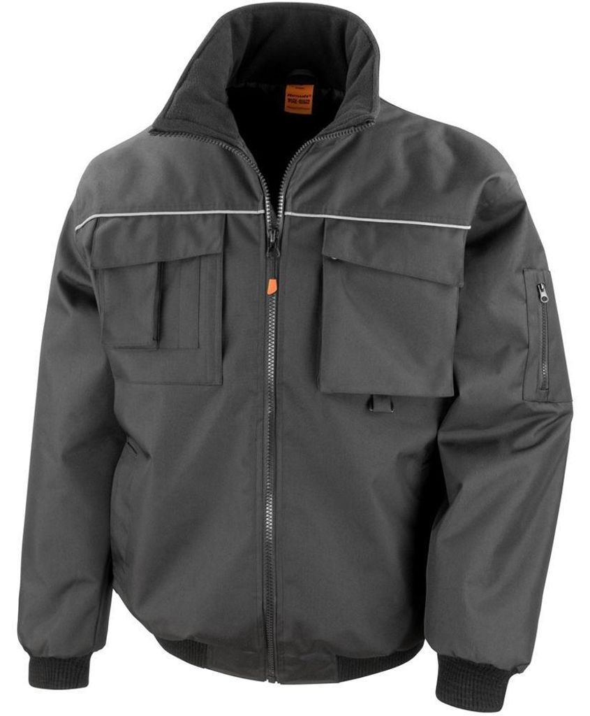 Result Herren Workguard Pilotenjacke / Arbeitsjacke FK989 (XS) (Schwarz)