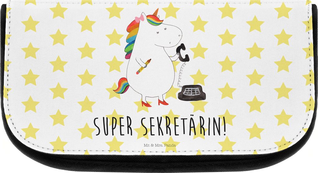 Mr. & Mrs. Panda kulturtäschchen Einhorn Sekretärin - Weiß - Geschenk, kosmetiktasche klein, Einhörner, Waschtasche, Unicorn, Rechtsanwältin, ...