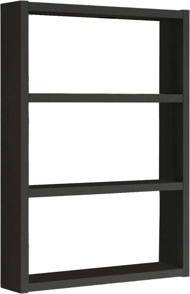 Krosa Étagère Murale Noire 43x9x60h cm avec 3 Tablettes en Métal