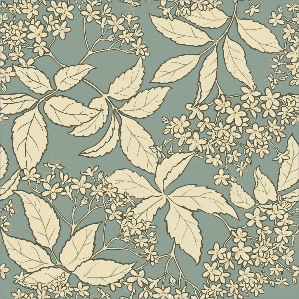 Wallario Sticker / Aufkleber für Kühlschrank / Geschirrspüler / Küchenschränke, selbstklebende Folie - 60 x 60 cm, Motiv: Blätter und Blüten...