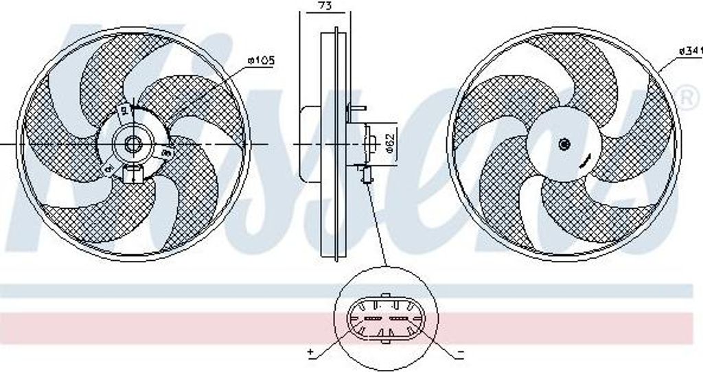 NISSENS 85672 Kühlerlüfter OE 125479 kompatibel mit 206