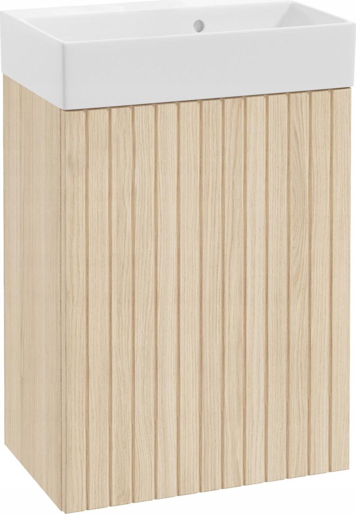 Meuble de salle de bain avec vasque Chêne Vicenza cannelé Image du produit 