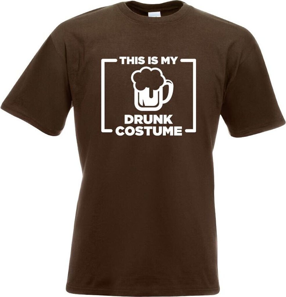 Kiwistar - T-Shirt - Chocolate - This is My Drunk Costume Motiv Bedruckt Funshirt Design Print - mit Motiv Bedruckt - Funshirt Design - Sport - Fre...