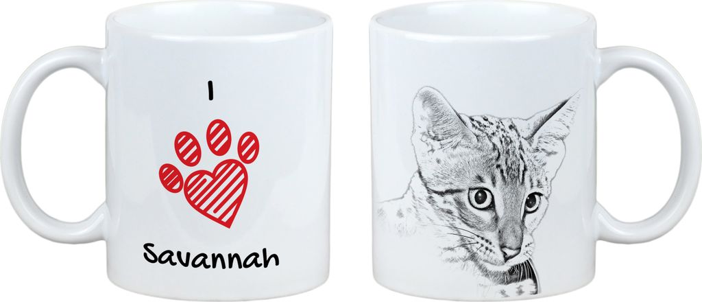 Savanne - Tasse mit Katze, entzückende Tasse mit Grafik, Geschenk mit Ihrem Foto von der Marke Art-Dog