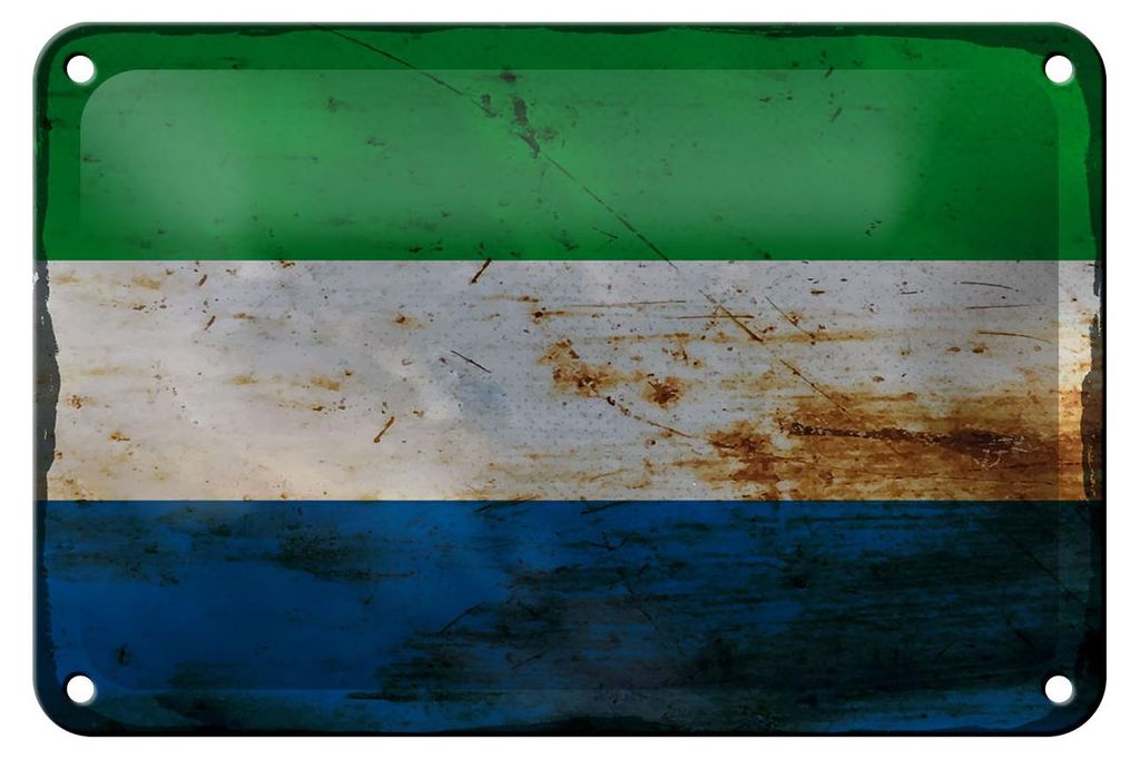 Blechschild Flagge Sierra Leone 18x12cm Sierra Leone Rost Dekoration
