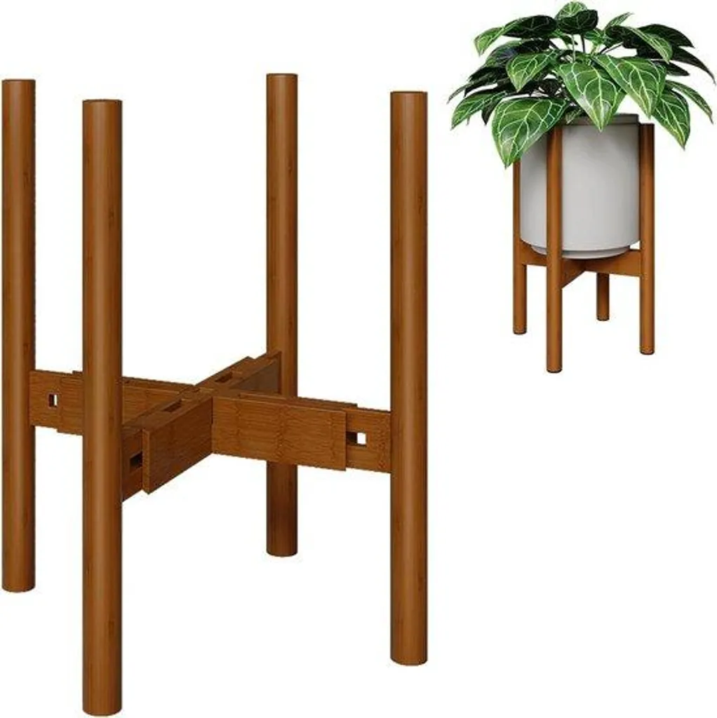 Étagère à plantes verticale pour plafond haut marron clair 203-305 cm