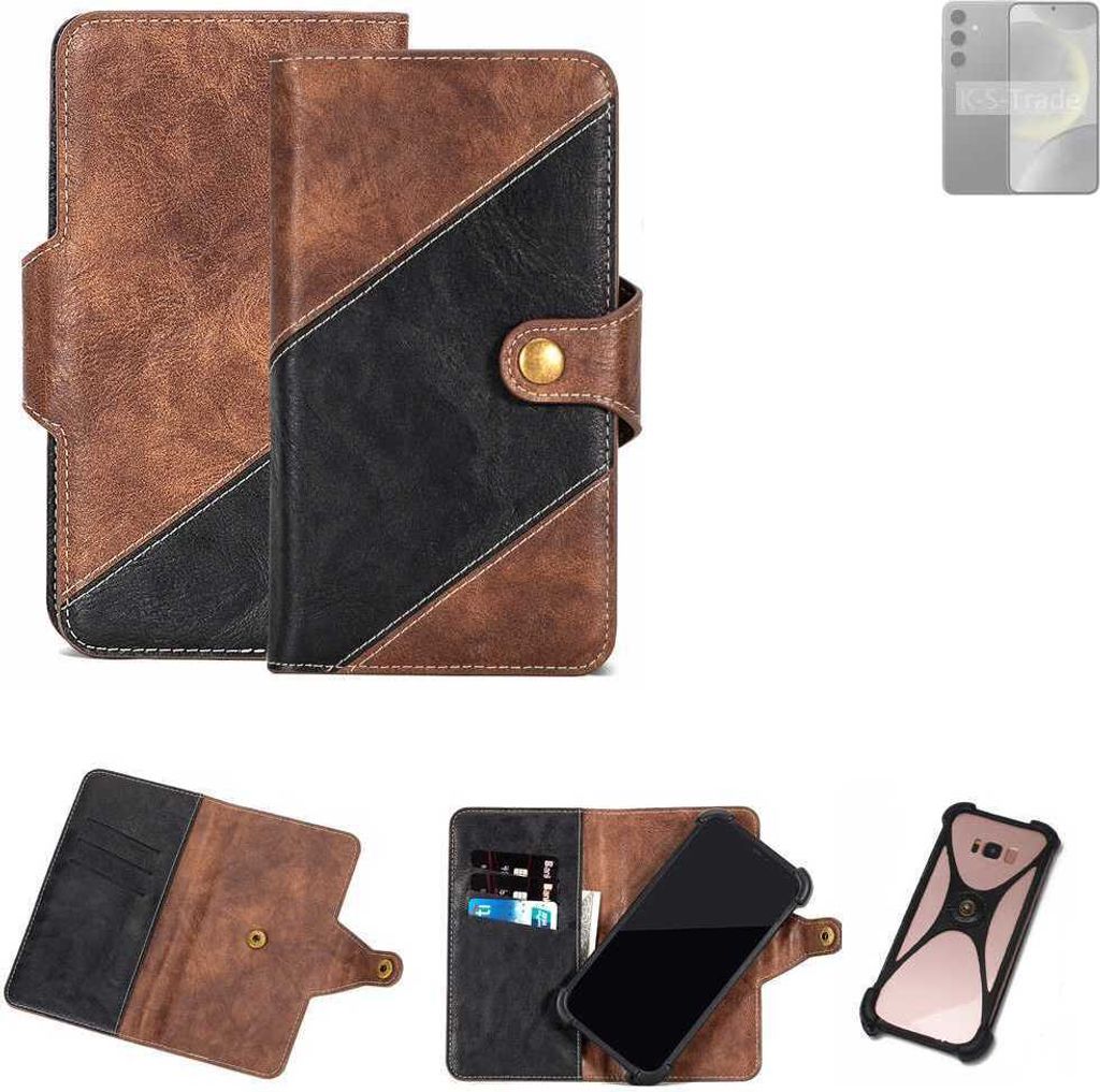 K-S-Trade Handyhülle Schutzhülle Bookstyle Case kompatibel mit Samsung Galaxy S24 Exynos Klapphülle Cover Hülle Schutztasche 1x