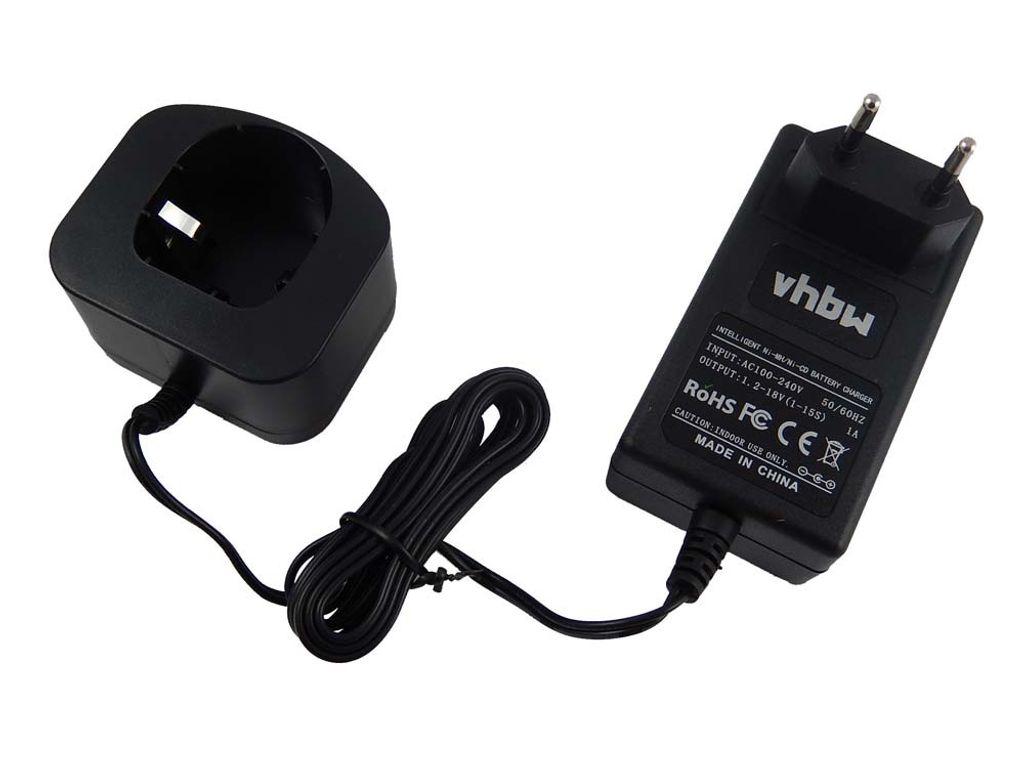 vhbw Ladegerät kompatibel mit Ryobi CID-1802P, CID-1802M, CID-182L, CID1442P, CID-183L, CID-1803L, CID-1803M Werkzeug Ni-Cd, NiMH-Akkus, 1,2 V