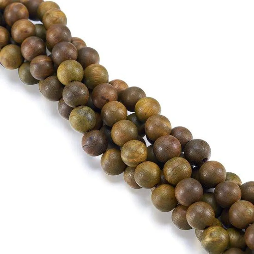 Boules bois d'olivier 8 mm : perles lisses sans éclats - Lot de 5