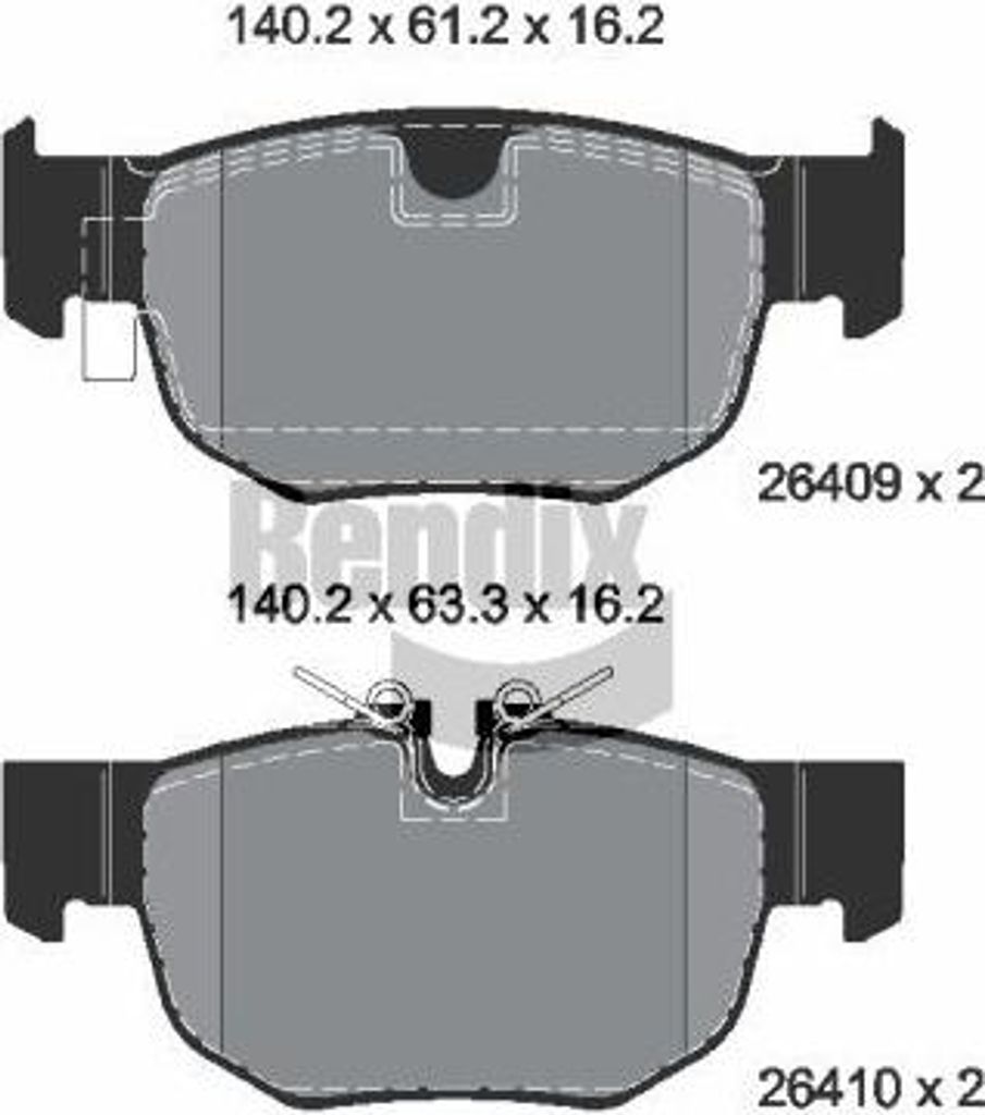 BENDIX Braking BPD1650 Bremsbelagsatz, Scheibenbremse OE T4A33131 kompatibel mit F-Pace