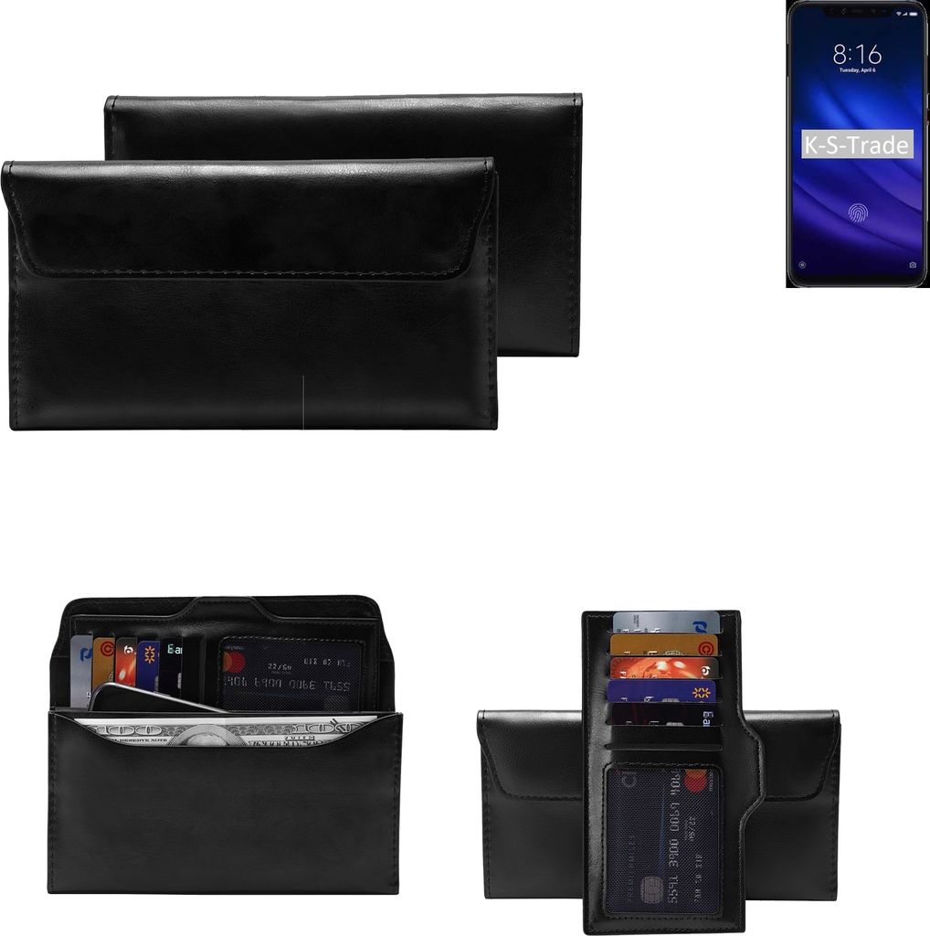 K-S-Trade Handy Hülle kompatibel mit Xiaomi Mi 8 Pro Schutz Hülle Tasche Schutz Case Handytasche Kunstleder schwarz, 1x