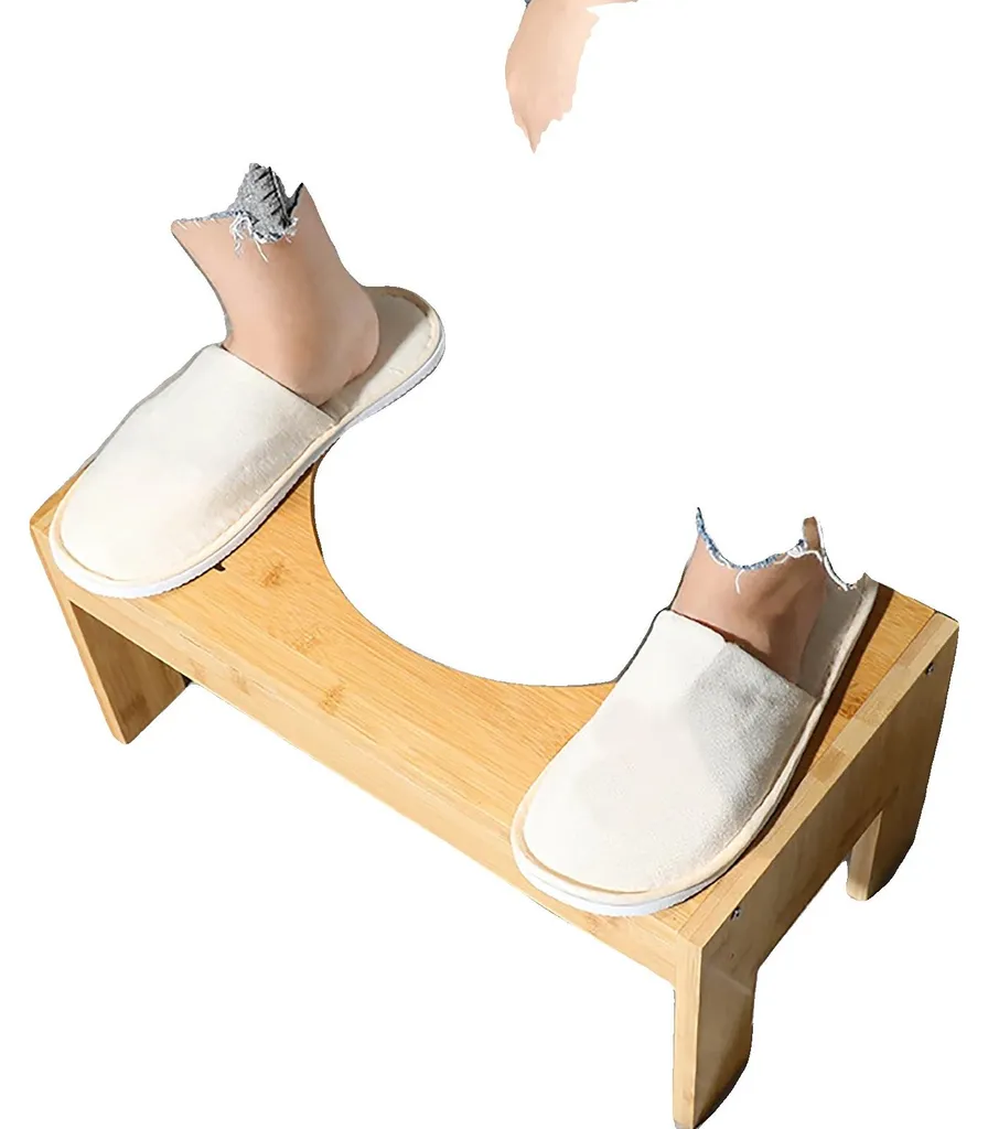 Tabouret de toilette contre la constipation - Bambou Ajustable 45x25 cm