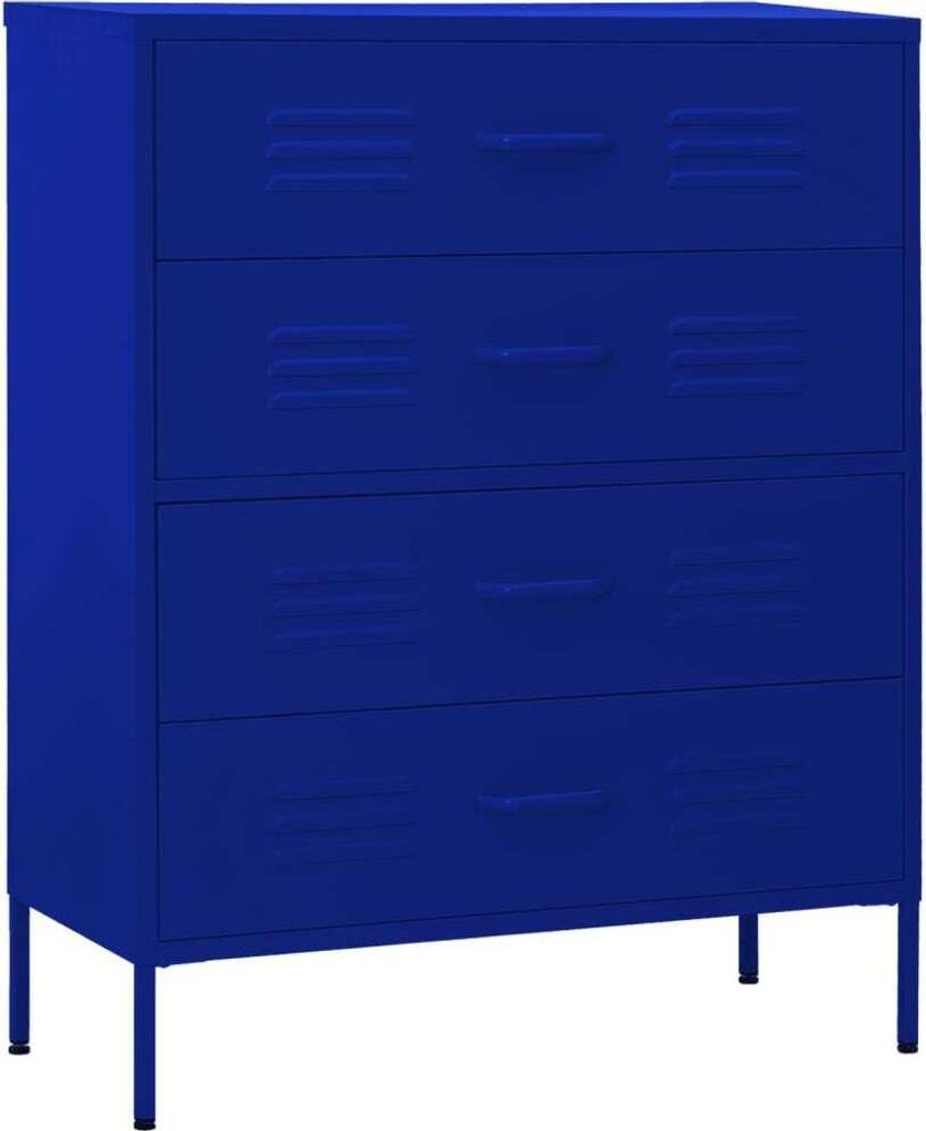 Kommode Marineblau 80x35x101,5 cm Stahl
