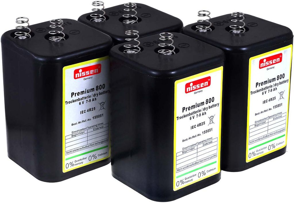 4R25 6V-Blockbatterie Ersatz für Nissen Laternenbatterie Produktbild 