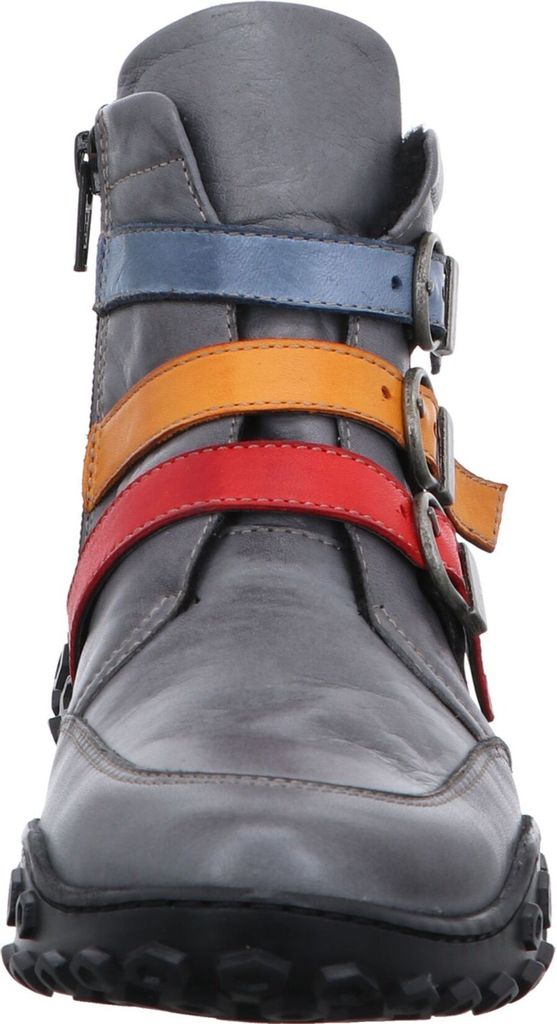 Gemini Damen Stiefelette sportlicher Boot drei Riemen mit Schnalle 033568-02, Größe:39 EU, Farbe:Grau