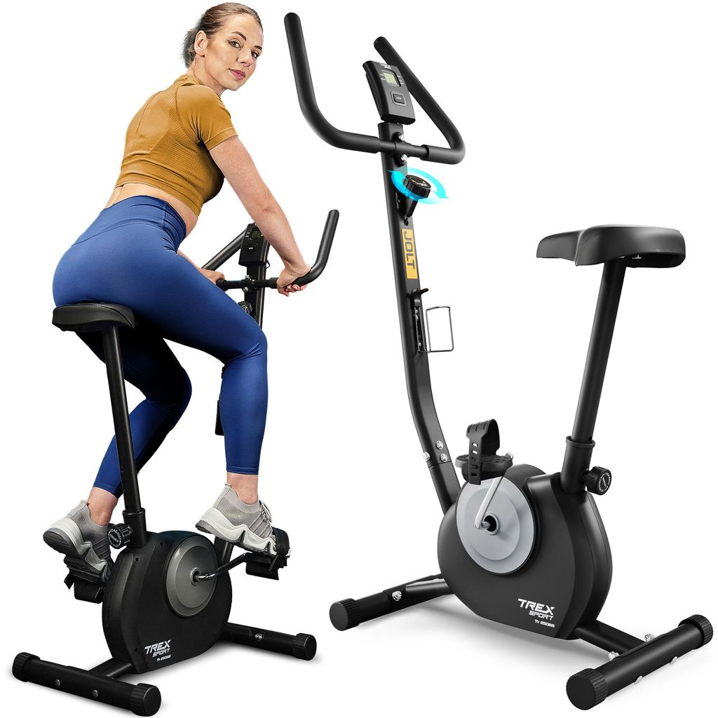 TREX SPORT Heimtrainer Fahrrad TX-250MB JOLT | Mechanisches Fitnessbike | Fahrrad für zuhause bis 100kg mit Pulssensor, 5 Sitzhöhen, stabil | Sch...