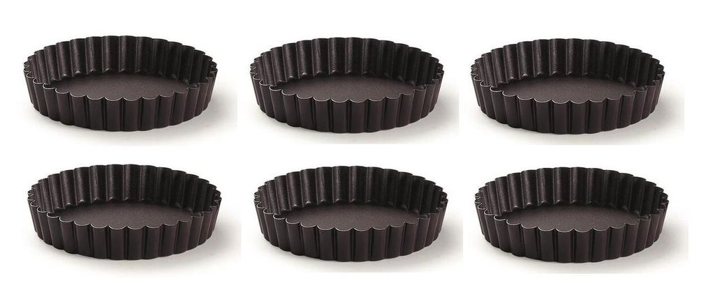 6 x Backform Kuchenform gewellt für Tortellettes Törtchen Produktbild 