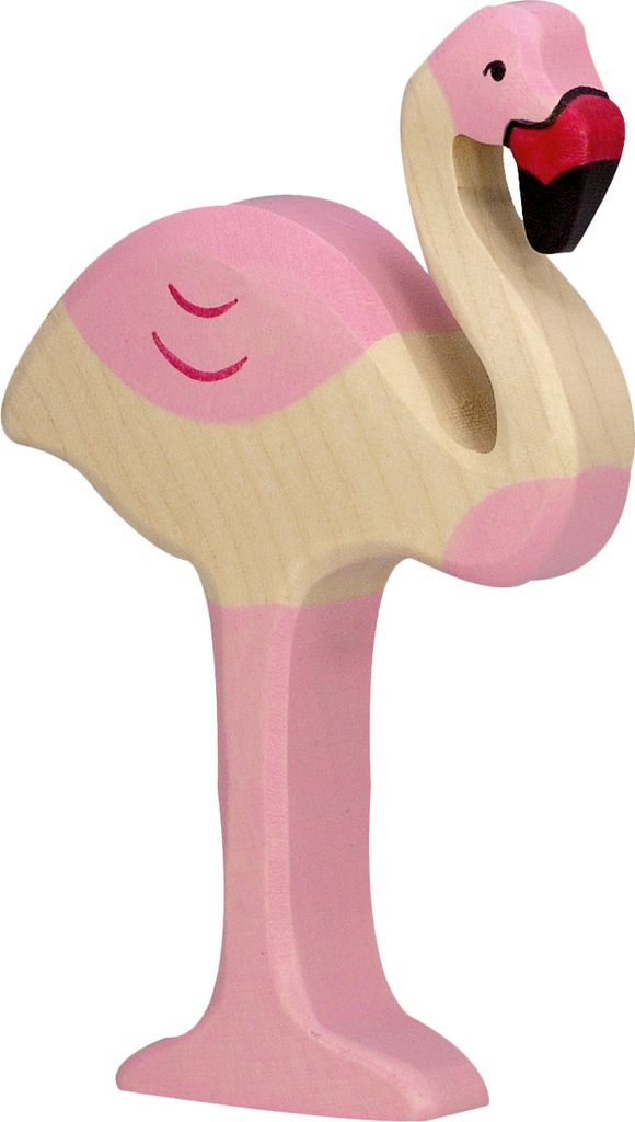 Holztiger Flamingo Holzfigur Produktbild 