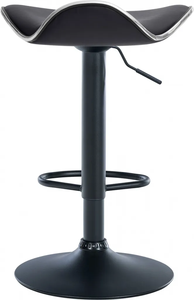 Chaise de bar Shanghai Noir avec structure en métal noir mat robuste - 5