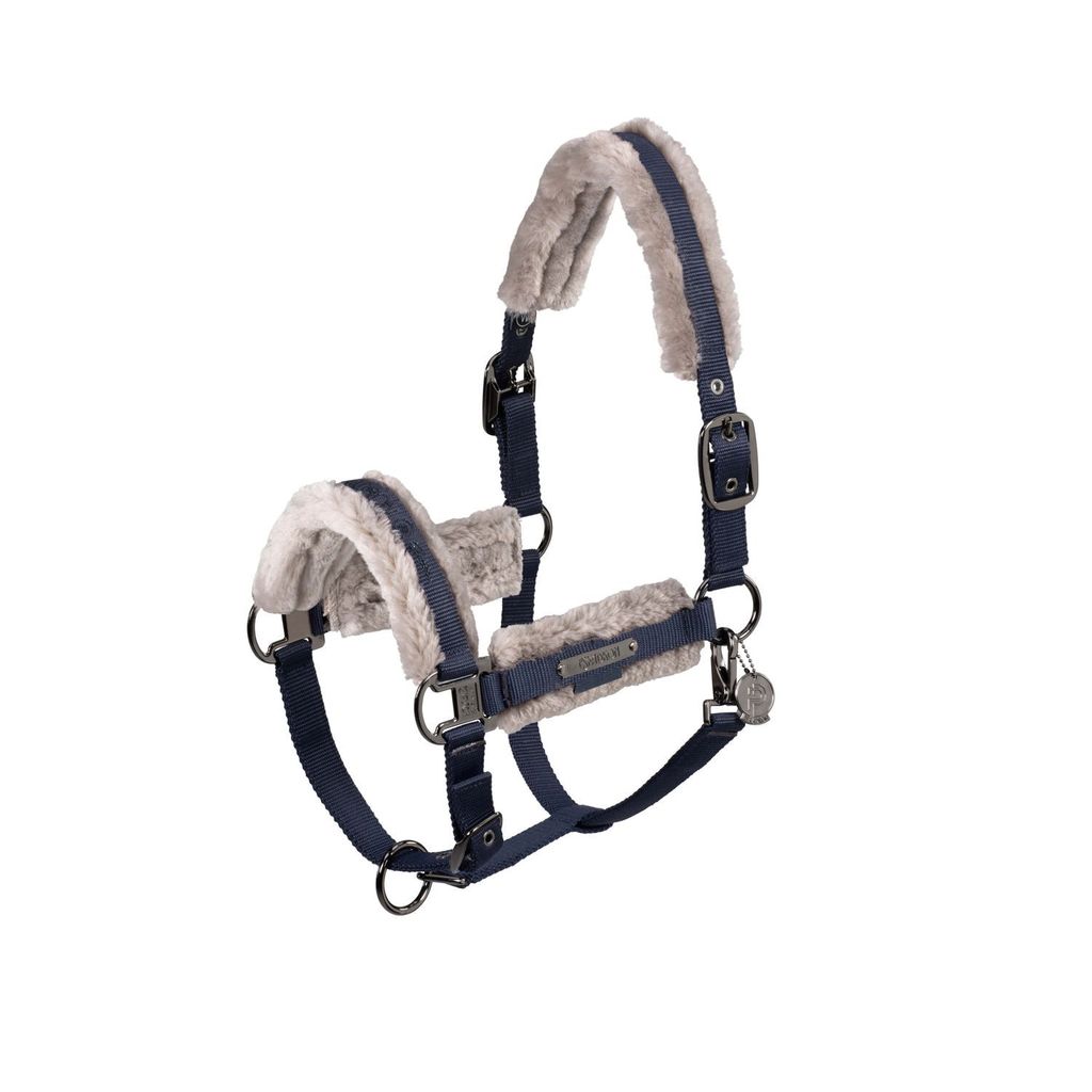 Eskadron Platinum Halfter " DOUBLE PIN GIRTH FAUX FUR" , Stallhalfter Größe - Pony2 Farbe - atlantic blue