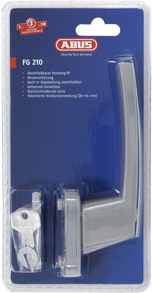Abus Fenstergriff FG210 silber abschliessbar Silber, 53451