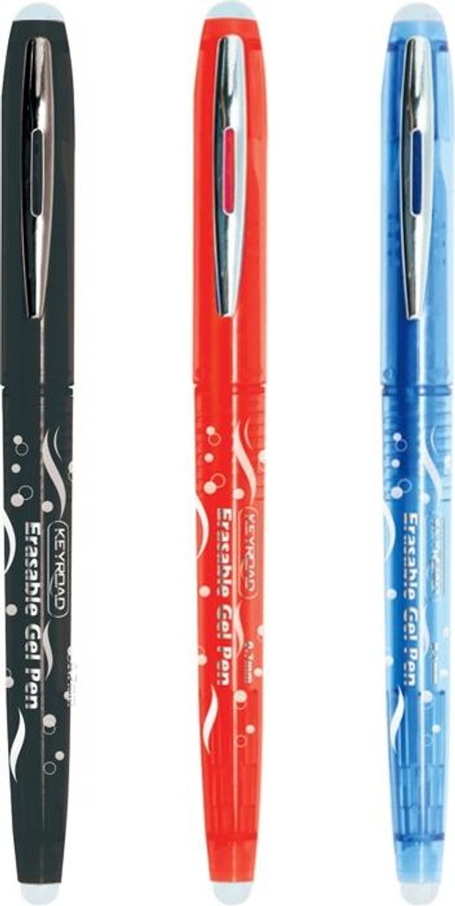 Keyroad Radierbarer Stift 0,7 mm 3er Blister Blau, Rot, Schwarz KR971426-3S