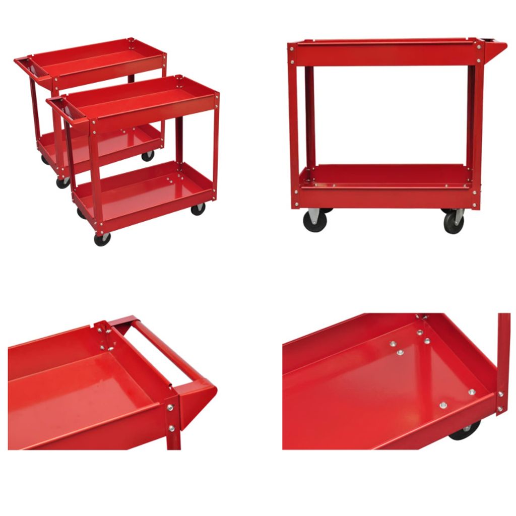 vidaXL Werkstattwagen 2 Stk. 100 kg 2 Etagen - Werkstattwagen - Werkzeugwagen - Transportwagen - Transportwagen Werkstatt