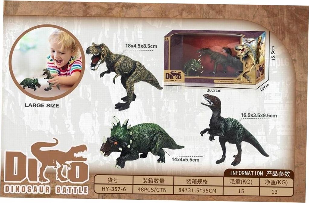 Dinosaurier-Set mit verschiedenen prähistorischen Spielzeugfiguren für Kinder