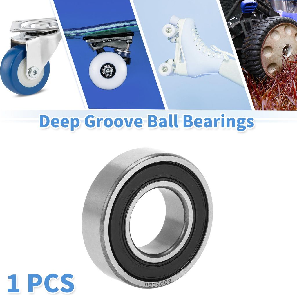 6003DDU Rillenkugellager Kugellager P6 17x35x10mm Geschmierte Lager Doppelgummilippe Silberton Roller Skateboard Rad