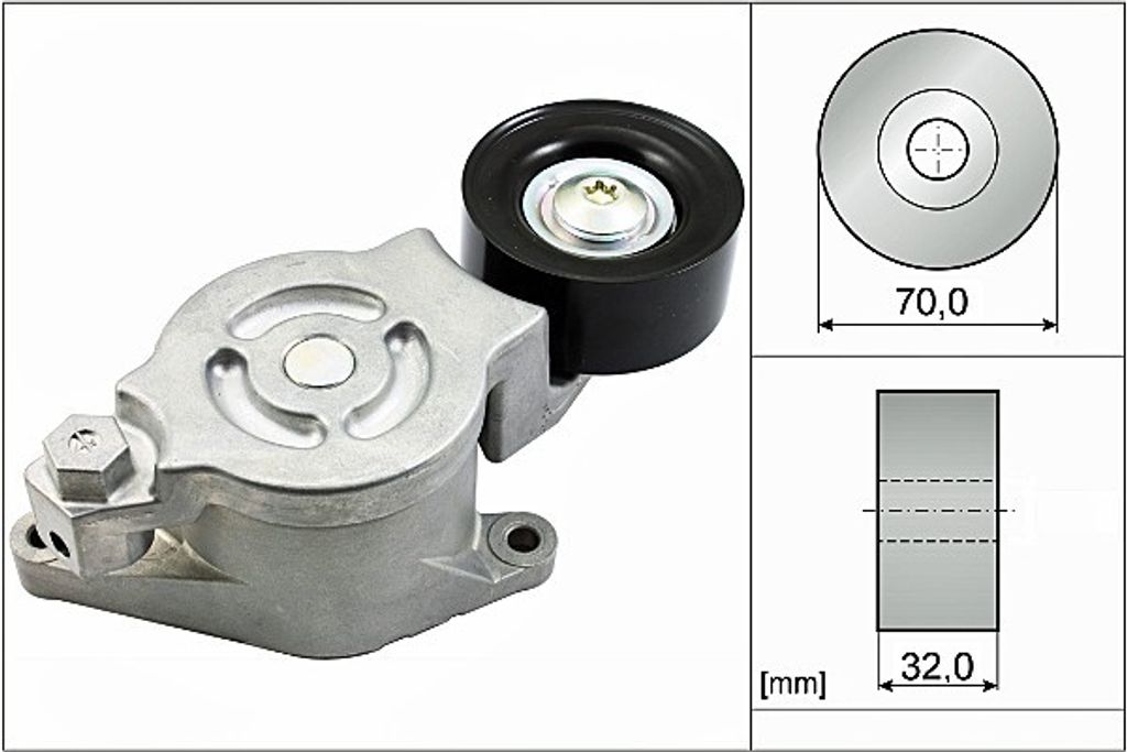 INA 534 0538 10 Spannarm Keilrippenriemen Ø70mm für MAZDA 6 Kombi (GH) 3 (BL) CX-7 (ER) 6 Schrägheck (GH) 6 (GH) 3 Stufenheck (BL)