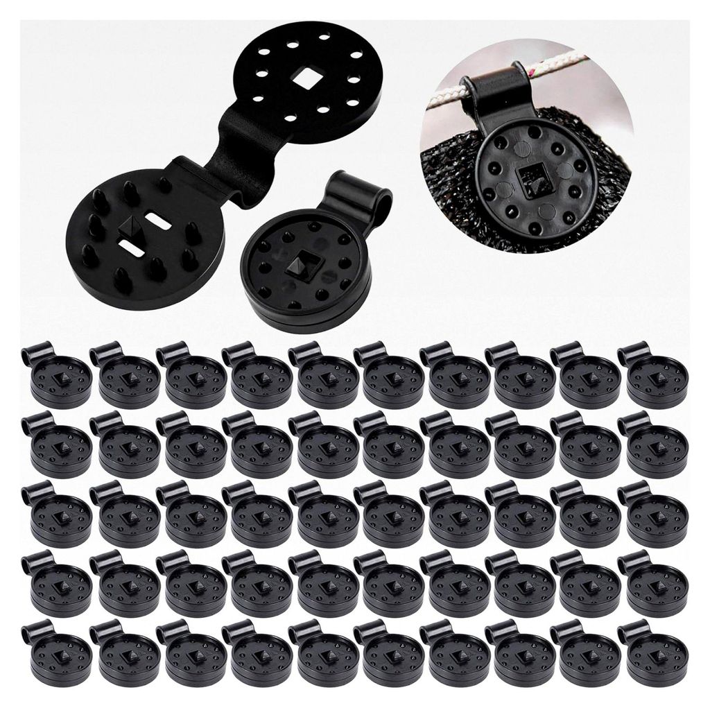 100 Stück Kunststoff-Clips für Schutztuch, Spezialclip mit Öse zur Befestigung von Sonnensegeln und Schattiernetzen für Gartenpflanzen