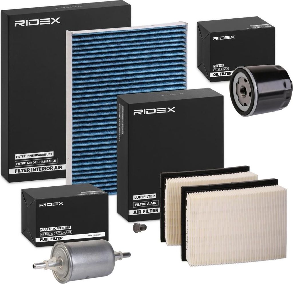 RIDEX Filterset Inspektionspaket Filtersatz für VW Lupo (6X1, 6E1) POLO (6N2) Polo Schrägheck (6N1) Polo Classic (6V2) Polo Variant (6V5) für SEAT