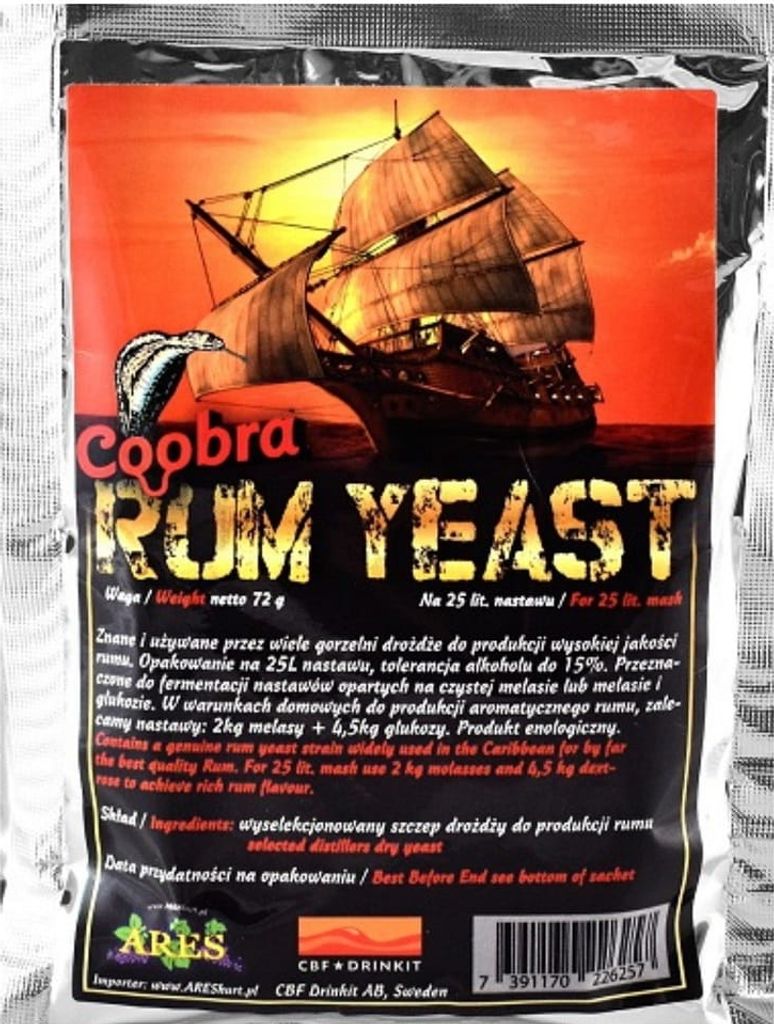 HUGBERT TOP Coobra RUM Hefe Alkohol Gärhefe Weinhefe Produktbild 