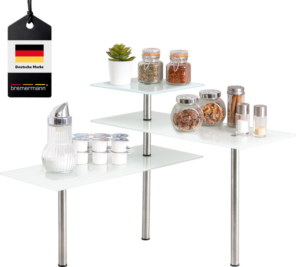 bremermann Glas-Eckregal, Küchenregal, aus Glas und Produktbild 